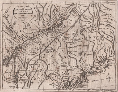 An Exact Map of The Province of Quebec with Part of New York & New England from the Latest Surveys 1778